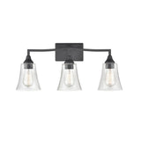 Millennium Lighting Caily 3 Light Bathroom Vanity Fixture in Brushed Nickel or Matte Black with Seeded Glass Shade