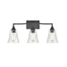 Millennium Lighting Caily 3 Light Bathroom Vanity Fixture in Brushed Nickel or Matte Black with Seeded Glass Shade