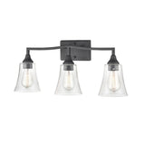 Millennium Lighting Caily 3 Light Bathroom Vanity Fixture in Brushed Nickel or Matte Black with Seeded Glass Shade