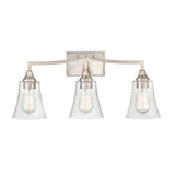 Millennium Lighting Caily 3 Light Bathroom Vanity Fixture in Brushed Nickel or Matte Black with Seeded Glass Shade