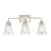 Millennium Lighting Caily 3 Light Bathroom Vanity Fixture in Brushed Nickel or Matte Black with Seeded Glass Shade
