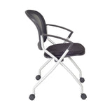 Cain 60" x 24" Training Table- Mocha Walnut & 2 Cadence Nesting Chairs- Black