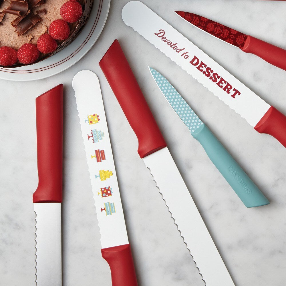 Cake Boss Tools Red 10-inch Stainless Steel Cake Carving Knife
