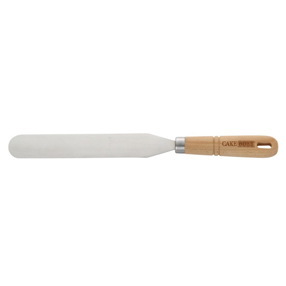 Cake Boss Wooden Tools and Gadgets 8-inch Stainless Steel Icing Spatula