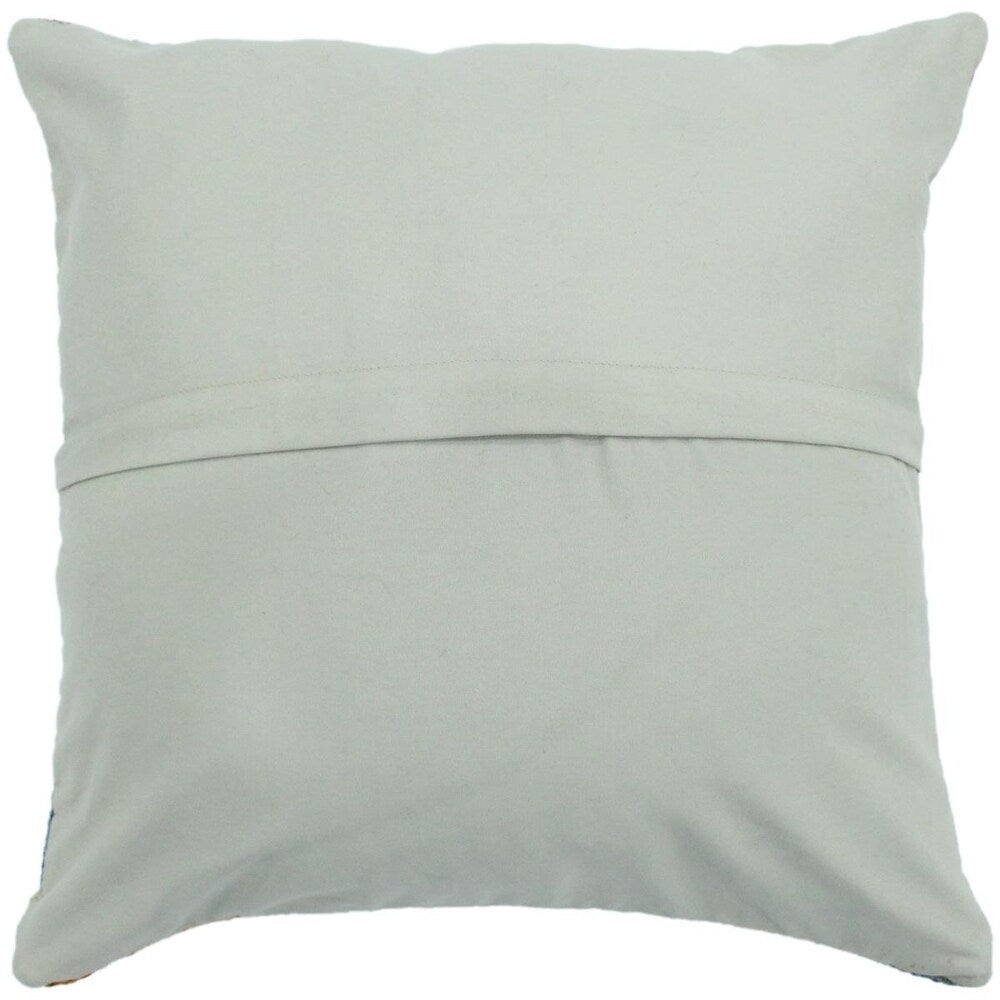 Calabres Blue/Ivory Hand-Woven Kilim Throw Pillow -18"x18"