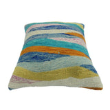 Calabres Blue/Ivory Hand-Woven Kilim Throw Pillow -18"x18"