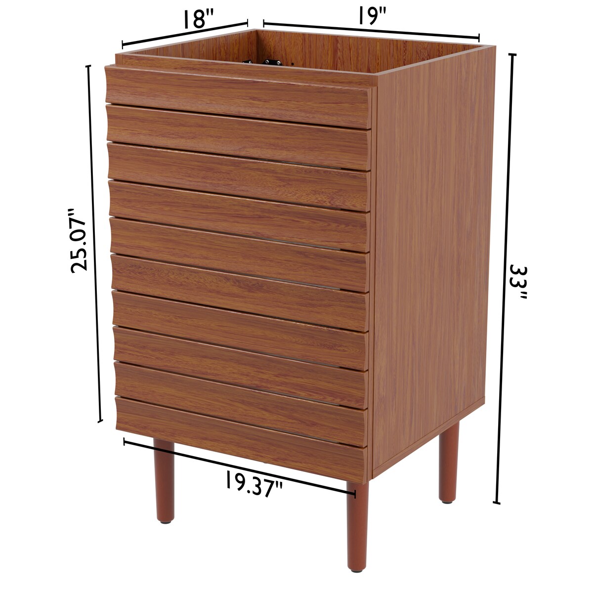 Calandre Thick Linear Slat Modern Farmhouse 2-Shelf Bath Vanity Cabinet Only (Sink Basin not Included), by JONATHAN Y