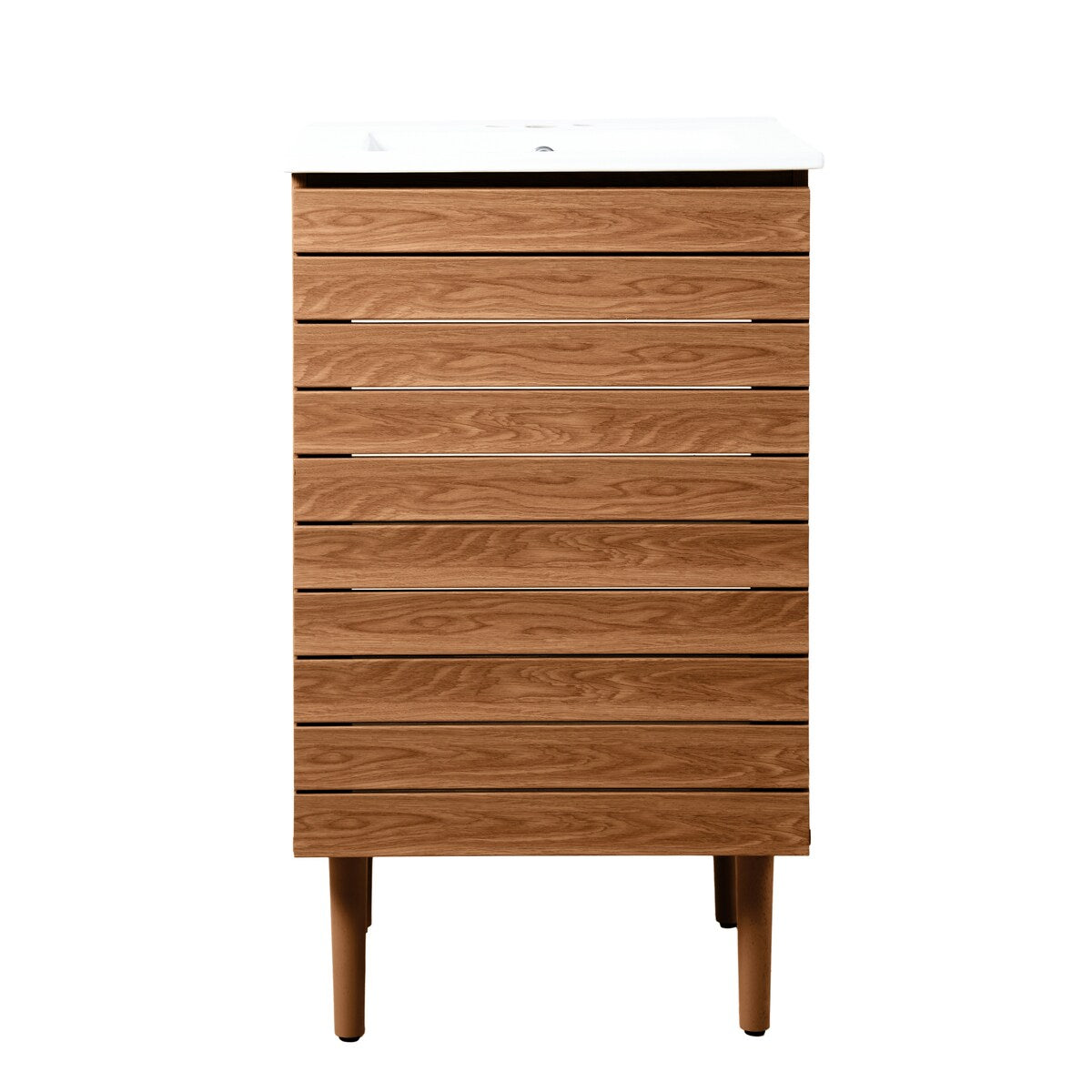 Calandre Thick Linear Slat Modern Farmhouse 2-Shelf Bath Vanity Cabinet Only (Sink Basin not Included), by JONATHAN Y