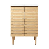 Calandre Thick Linear Slat Modern Farmhouse 2-Shelf Bath Vanity Cabinet Only (Sink Basin not Included), by JONATHAN Y