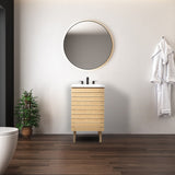 Calandre Thick Linear Slat Modern Farmhouse 2-Shelf Bath Vanity Cabinet Only (Sink Basin not Included), by JONATHAN Y