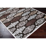 Calder Filagree Print Acrylic / Chenille Espresso Area Rug - 4' x 5'7"