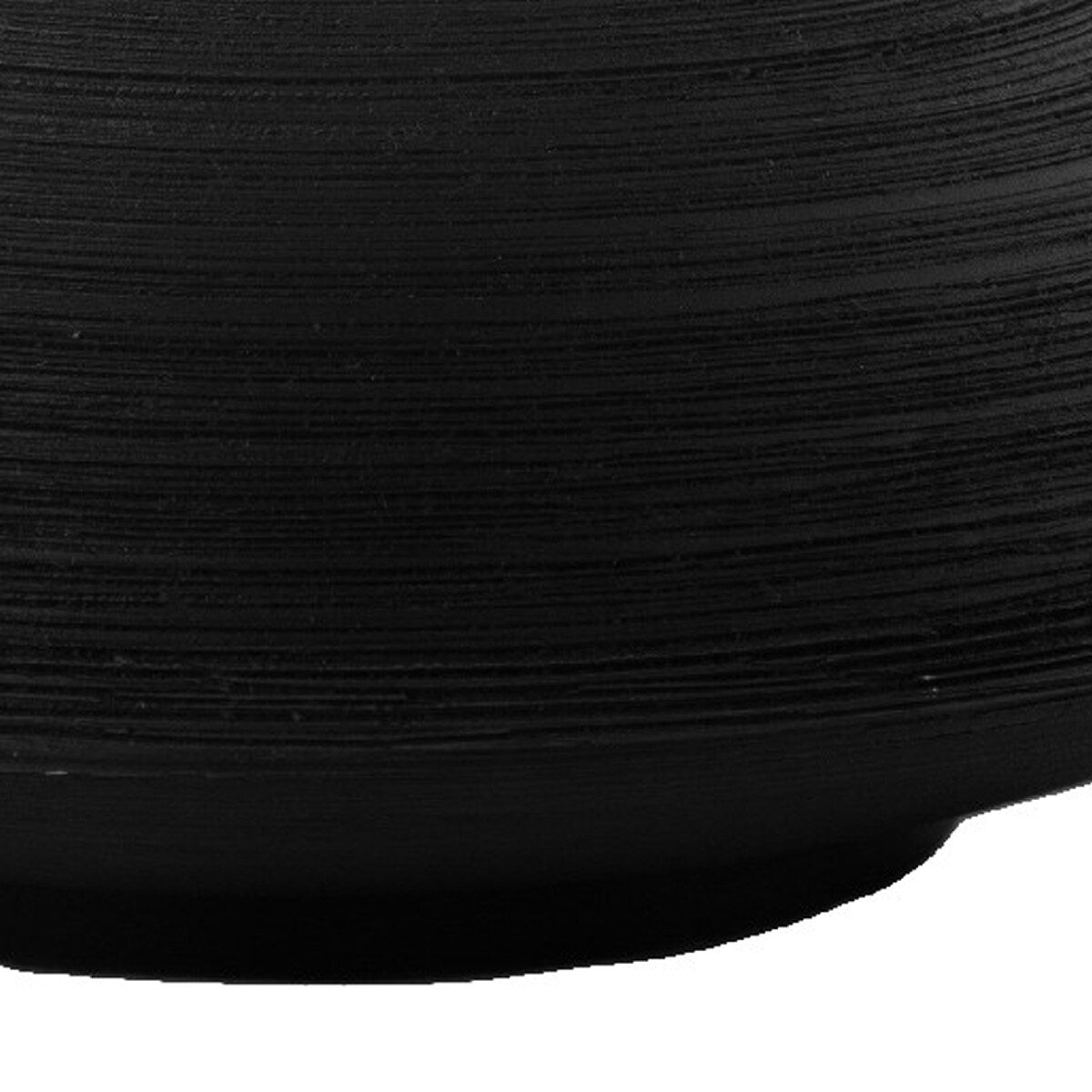 Cale 4 Inch Round Ceramic Vase with Brushed Design, Black