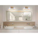 Caleb 2-Light 16" Metal Vanity Wall Light, White/Gold by JONATHAN Y