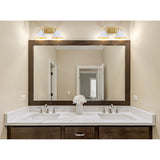 Caleb 2-Light 16" Metal Vanity Wall Light, White/Gold by JONATHAN Y