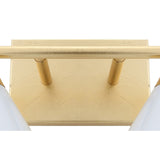 Caleb 2-Light 16" Metal Vanity Wall Light, White/Gold by JONATHAN Y