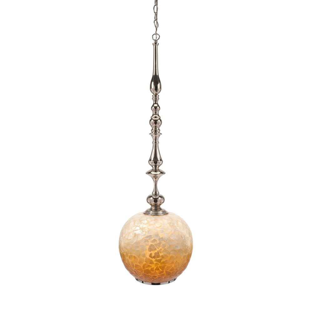 Caledonia Amber Capiz Shell Pendant