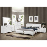 Caledonia Contemporary Chrome Upholstered Bed