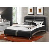 Caledonia Contemporary Chrome Upholstered Bed