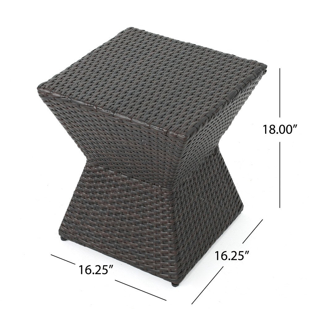Calhoun Outdoor Square Wicker Side Table by Christopher Knight Home