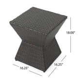 Calhoun Outdoor Square Wicker Side Table by Christopher Knight Home