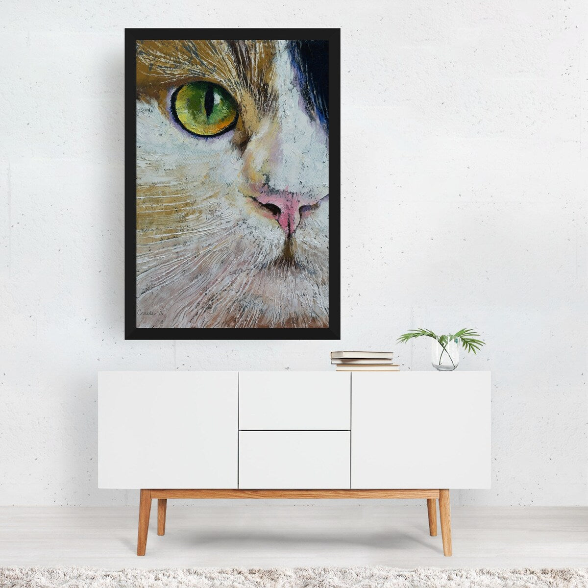 Calico Cat Painting Animals Whimsical Art Print/Poster