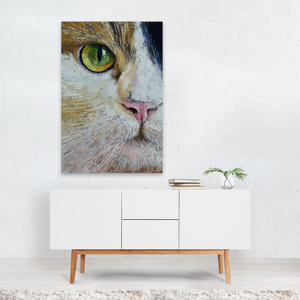 Calico Cat Painting Animals Whimsical Art Print/Poster
