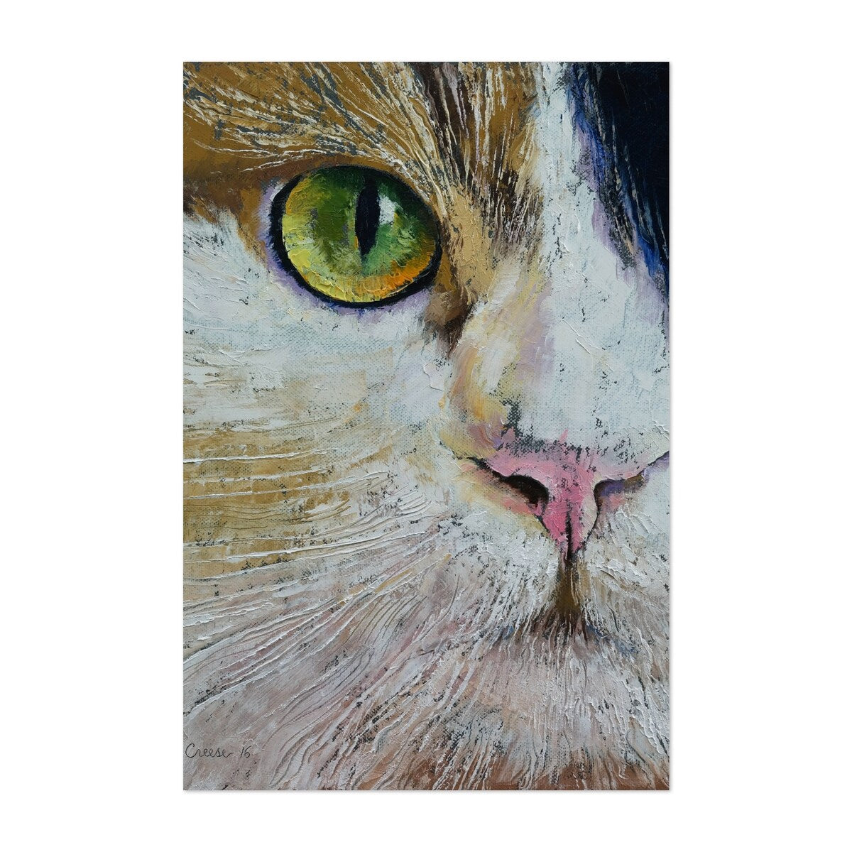 Calico Cat Painting Animals Whimsical Art Print/Poster