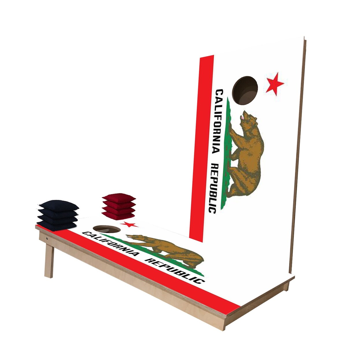 California Flag Cornhole Set w LED Lights