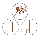 California Home and Garden 50 in. Tall Yellowish Brown Rust Steel Shepherd's Hook's with Lonely Bluebird on Branch