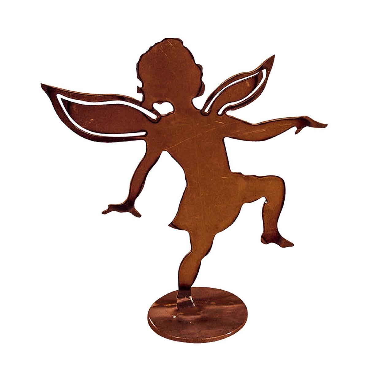 California Home and Garden Metal Girl Fairy Silhouette on Base, 8 Inch Tall, Rustic Look Artwork