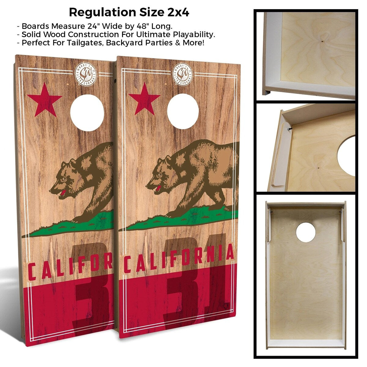 California State Flag 2.0 Cornhole Boards - Includes Wraps or Boards plus More