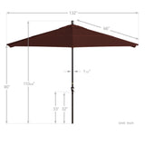 California Umbrella 11' Round Aluminum Crank Open Auto Tlit Patio Umbrella, Bronze Finish, Double Wind Vent.