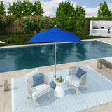 California Umbrella 6' Sq. Aluminum Frame, Fiberglass Rib Patio Umbrella, Push Open, Bronze Finish, Sunbrella Fabric