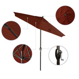 California Umbrella 7.5' Round Aluminum Crank Lift Auto Tilt 8 Rib Patio Umbrella, Bronze Finish, Sunbrella Fabric