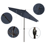 California Umbrella 7.5' Round Aluminum Crank Lift Auto Tilt 8 Rib Patio Umbrella, Bronze Finish, Sunbrella Fabric