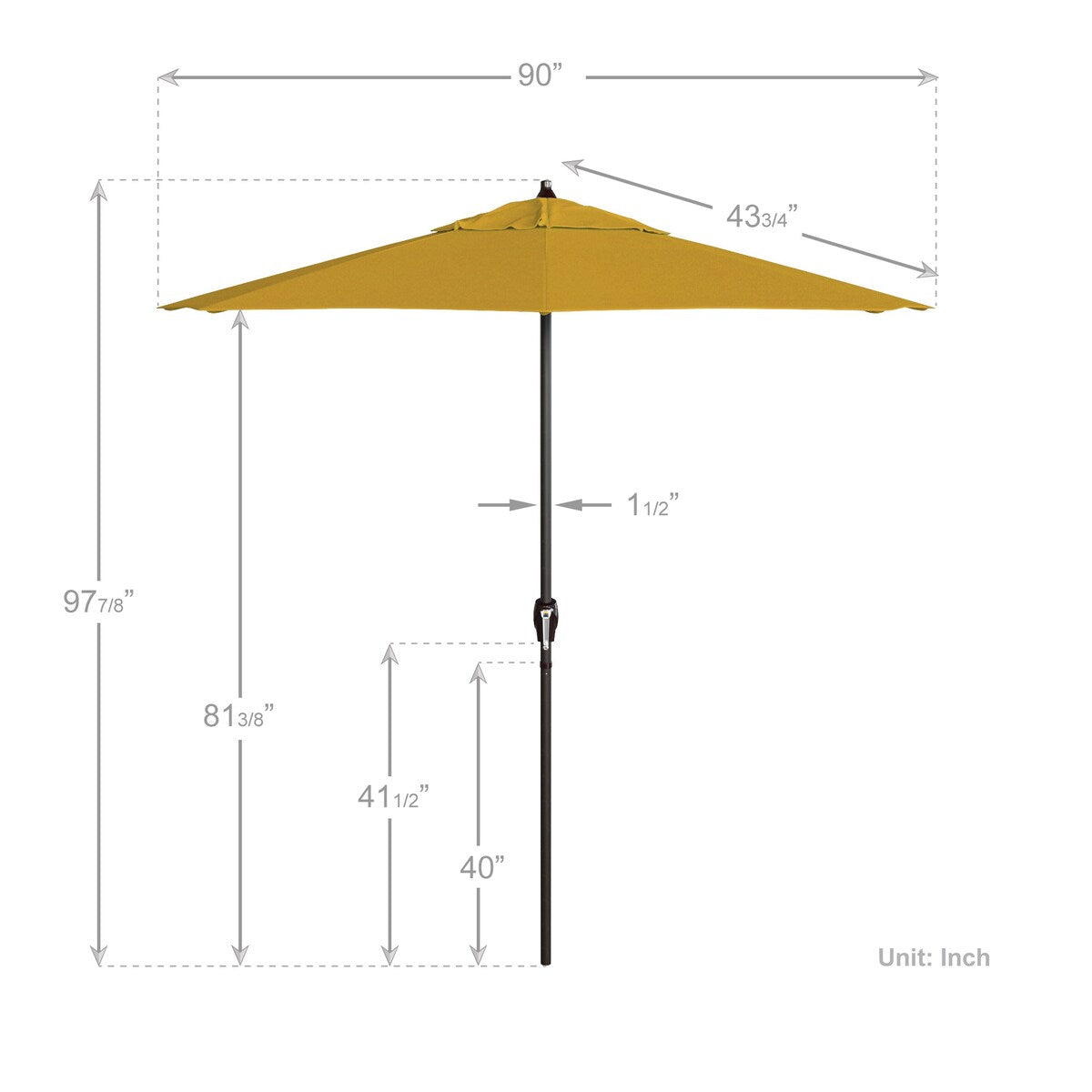 California Umbrella 7.5' Round Aluminum Crank Lift Auto Tilt 8 Rib Patio Umbrella, Bronze Finish, Sunbrella Fabric