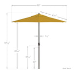 California Umbrella 7.5' Round Aluminum Crank Lift Auto Tilt 8 Rib Patio Umbrella, Bronze Finish, Sunbrella Fabric