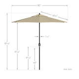 California Umbrella 7.5' Round Aluminum Crank Lift Auto Tilt 8 Rib Patio Umbrella, Bronze Finish, Sunbrella Fabric