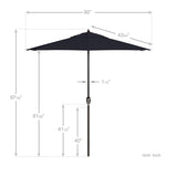 California Umbrella 7.5' Round Aluminum Crank Lift Auto Tilt 8 Rib Patio Umbrella, Bronze Finish, Sunbrella Fabric