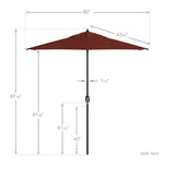California Umbrella 7.5' Round Aluminum Crank Lift Auto Tilt 8 Rib Patio Umbrella, Bronze Finish, Sunbrella Fabric
