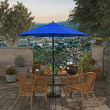 California Umbrella 7.5' Round Aluminum Crank Lift Auto Tilt 8 Rib Patio Umbrella, Bronze Finish, Sunbrella Fabric