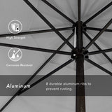 California Umbrella 7.5' Round Aluminum Crank Lift Auto Tilt 8 Rib Patio Umbrella, Bronze Finish, Sunbrella Fabric