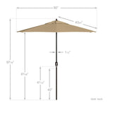 California Umbrella 7.5' Round Aluminum Crank Lift Auto Tilt 8 Rib Patio Umbrella, Bronze Finish, Sunbrella Fabric