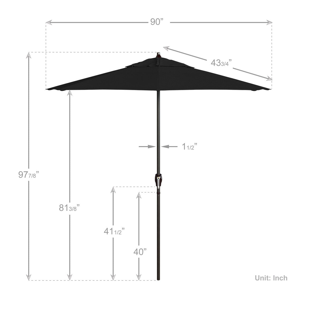 California Umbrella 7.5' Round Aluminum Crank Lift Auto Tilt 8 Rib Patio Umbrella, Bronze Finish, Sunbrella Fabric