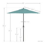 California Umbrella 7.5' Round Aluminum Crank Lift Auto Tilt 8 Rib Patio Umbrella, Bronze Finish, Sunbrella Fabric