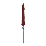 California Umbrella 9' Round Crank Lift Push Button Tilt Black Aluminum Patio Umbrella with Pacifica Pacific Blue Fabric