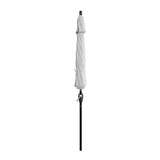 California Umbrella 9' Round Crank Lift Push Button Tilt Black Aluminum Patio Umbrella with Pacifica Pacific Blue Fabric