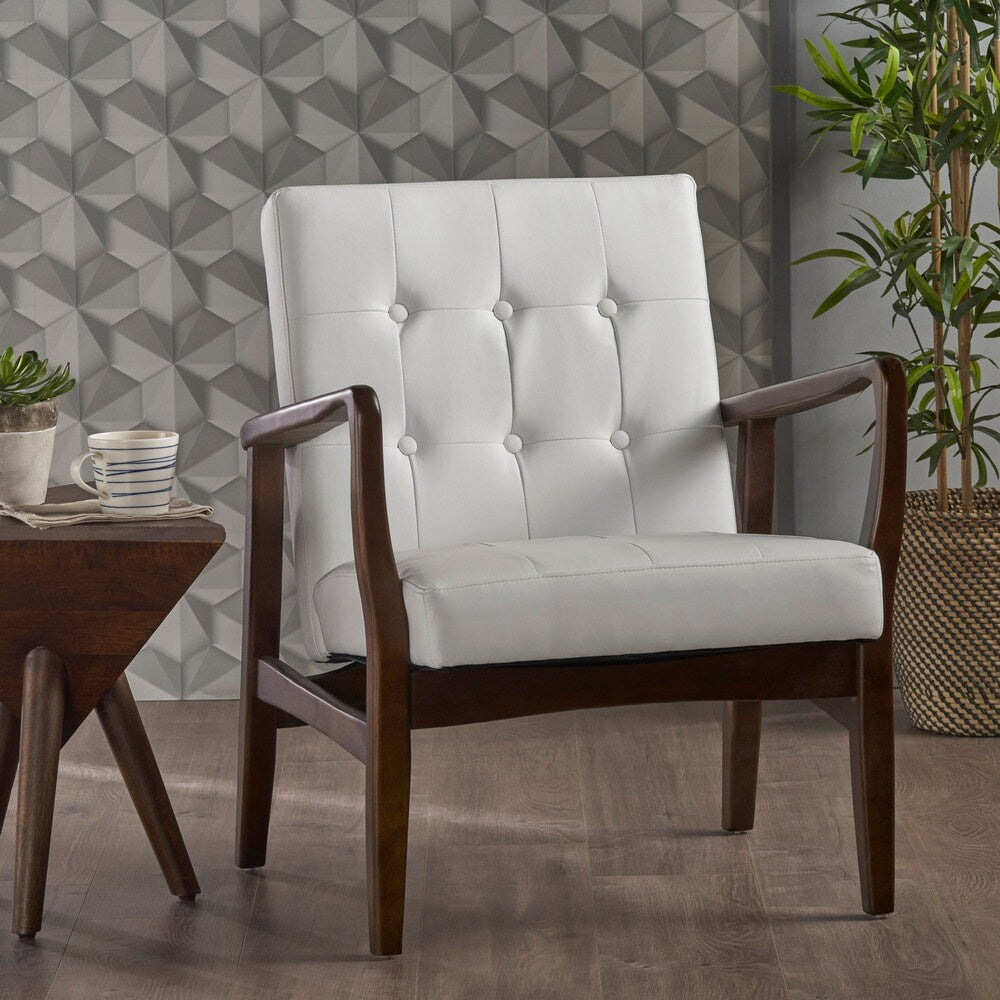 Marcola Mid-century Faux Leather Club Chair by Christopher Knight Home