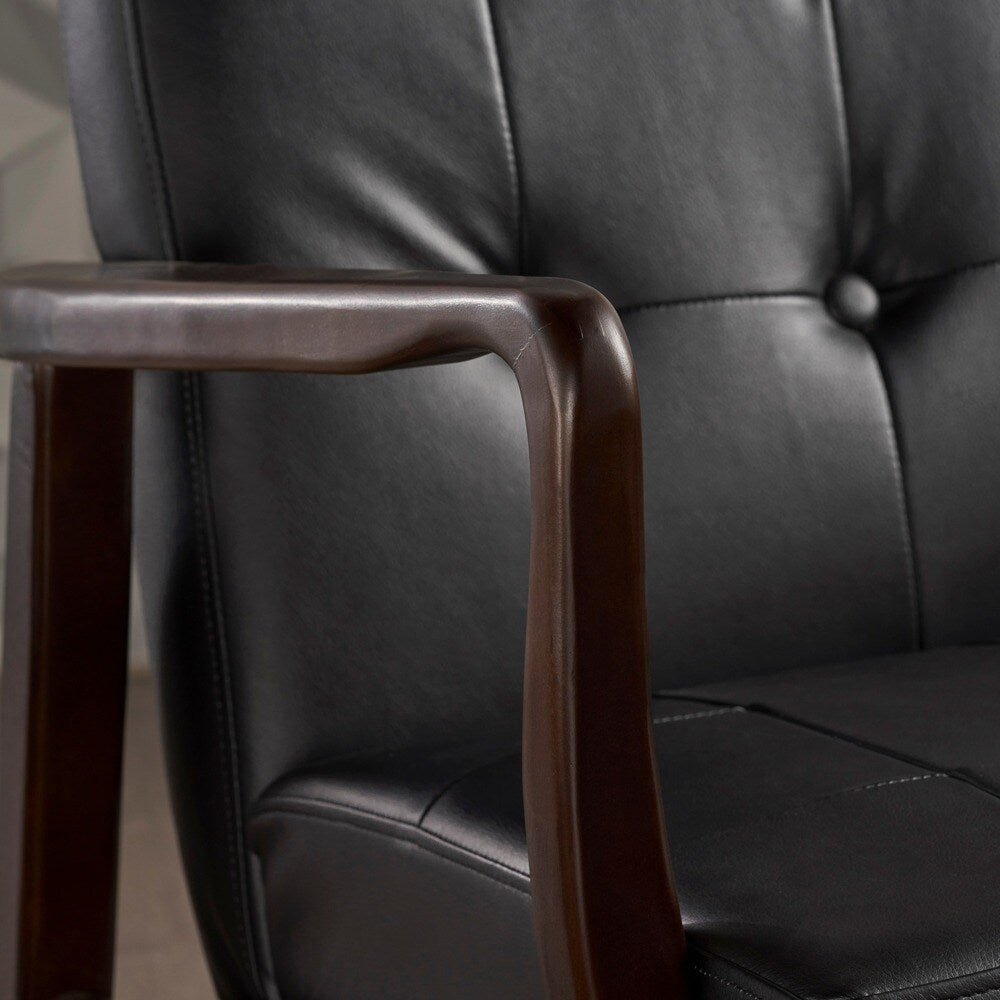 Marcola Mid-century Faux Leather Club Chair by Christopher Knight Home