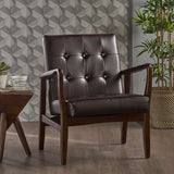 Marcola Mid-century Faux Leather Club Chair by Christopher Knight Home